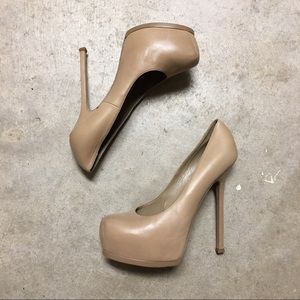Authentic YSL Tribute Pumps in Nude
